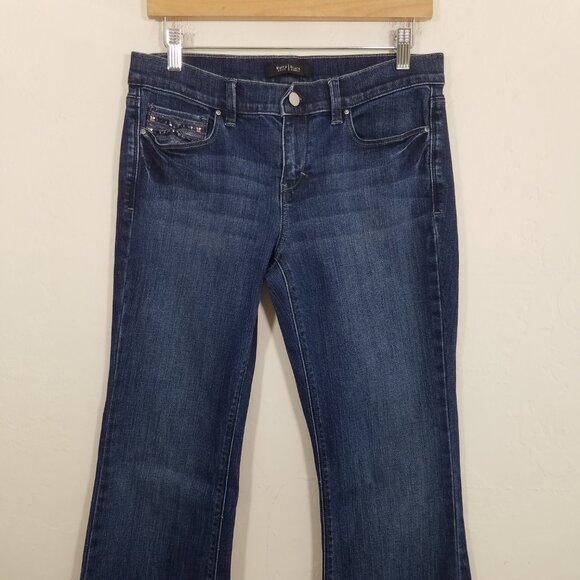 White House Black Market Flare Leg Stretch Jeans Blue Size 6 - Picture 2 of 10
